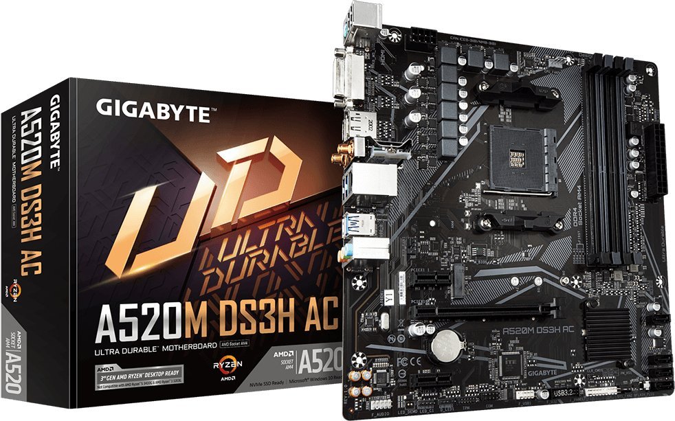 Gigabyte Motherboard A520M DS3H AC AM4