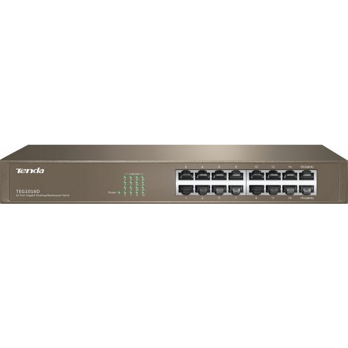 Tenda 16-port Gigabit Ethernet  Unmanaged Blue