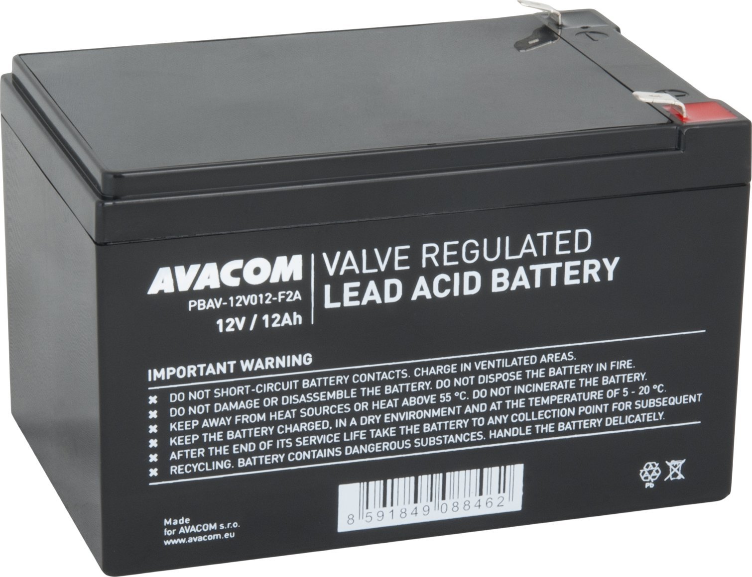 Avacom 12V, 12Ah, PBAV-12V012-F2A | PBAV-12V012-F2A