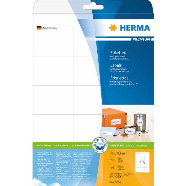 Herma Etykiety Premium 5055, A4, białe