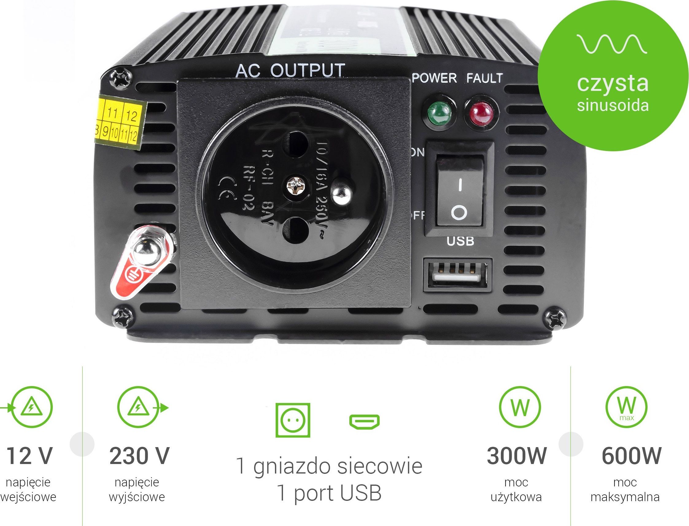 Green Cell 12V to 230V Pure