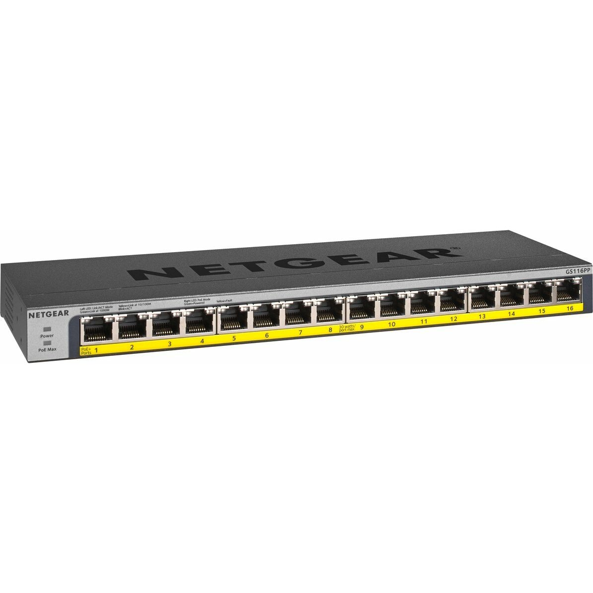 Netgear GS116PP ProSafe 16-Port Gigabit PoE+