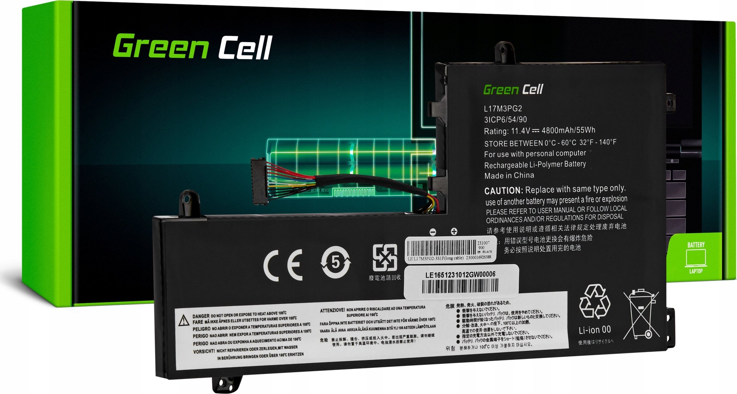 Green Cell L17C3PG1 L17L3PG1 L17M3PG1 L17M3PG2