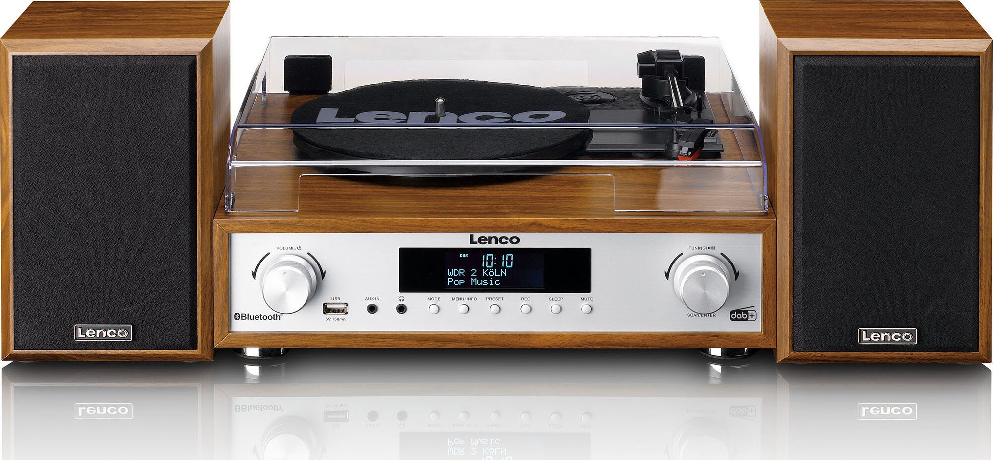 Lenco HiFi set record player/DAB+/FM/BT/USB wood