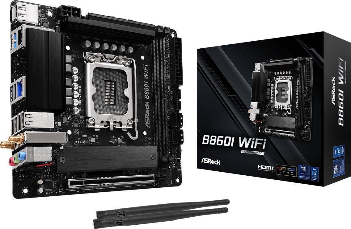ASRock B860I WiFi Motherboard, LGA1851, Intel