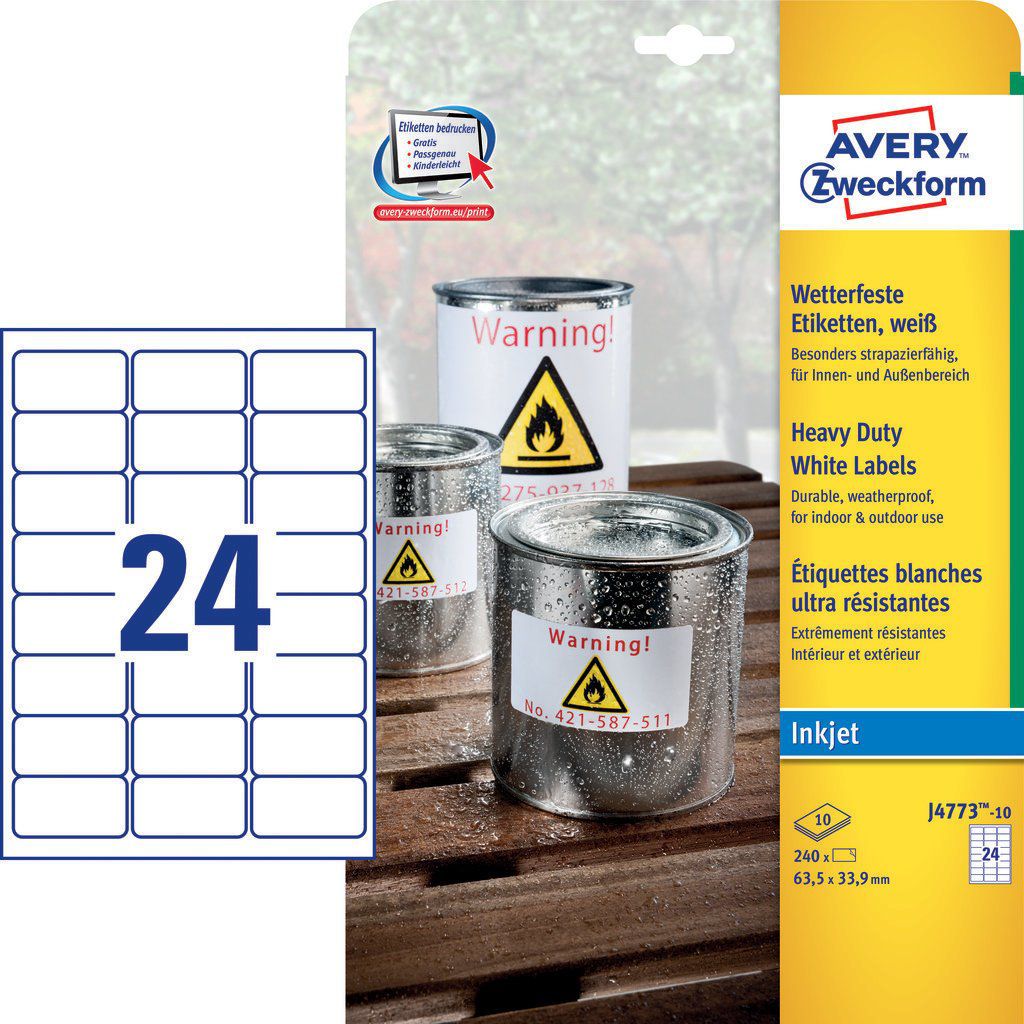 Avery Zweckform Etykiety wodoodporne Heavy Duty