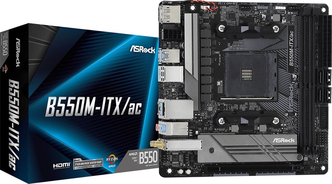 ASRock B550M-ITX/ac Motherboard, AM4, AMD B550