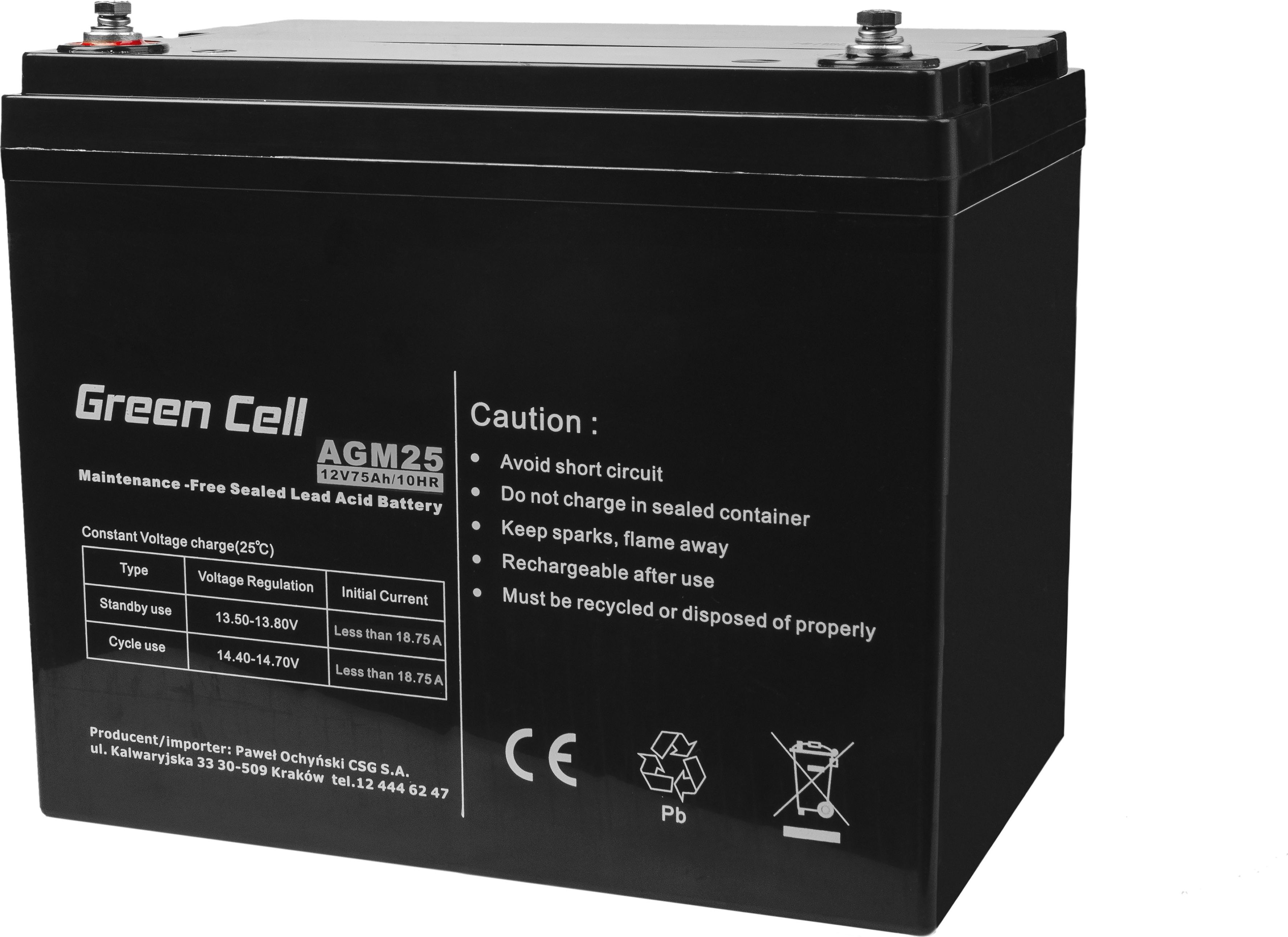 Green Cell Battery AGM GC 12V