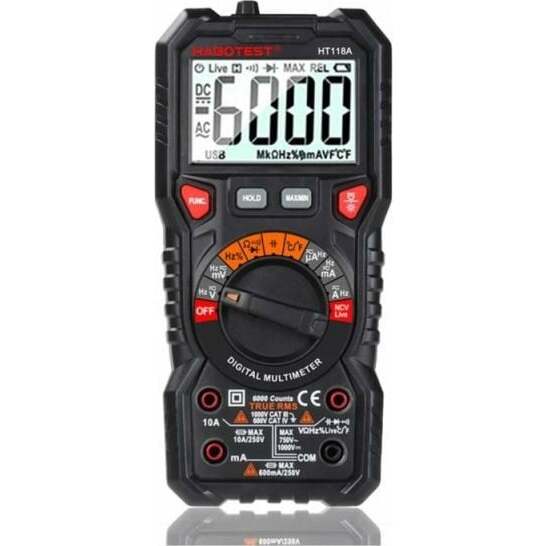 Digital Multimeter with Flashlight Habotest HT118A