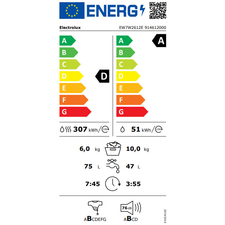Mazgātājs-žāvētājs ELECTROLUX EW7W2612E | EW7W2612E |